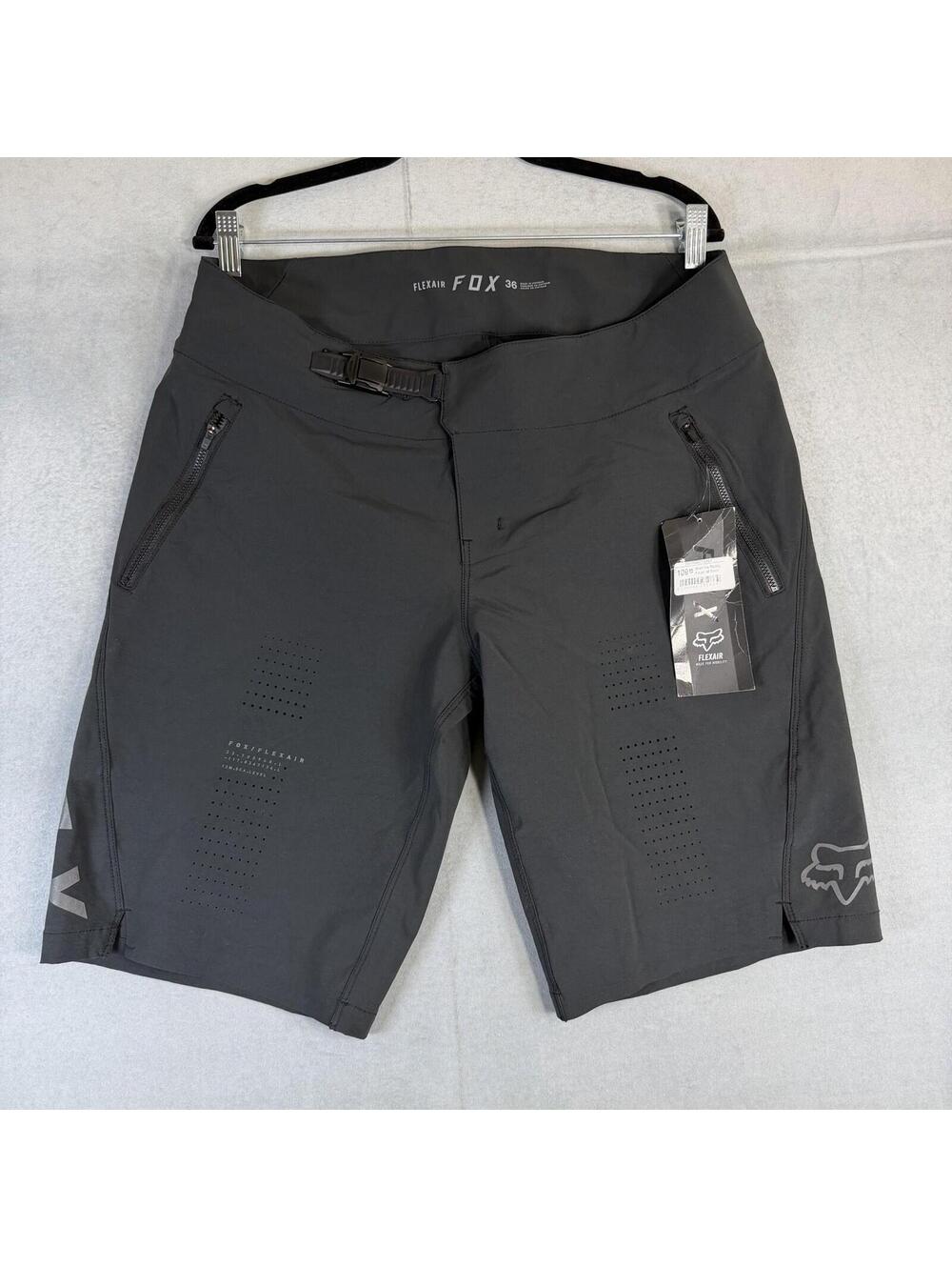 Fox Racing Flexair Short Mens 36 Black Mountain Bike MTB Pockets Belted NWT $110